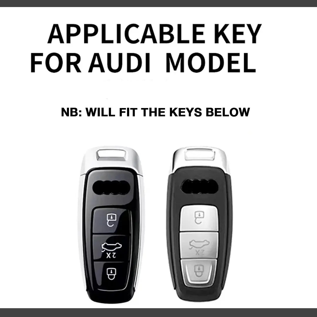 Hard Shell Key Case Cover With Keyring - Audi Sport Style