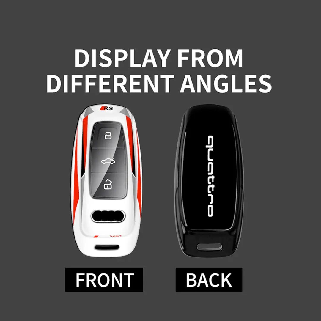 Hard Shell Key Case Cover With Keyring - Audi Sport Style