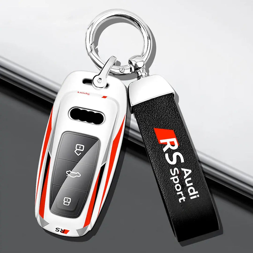 Hard Shell Key Case Cover With Keyring - Audi Sport Style