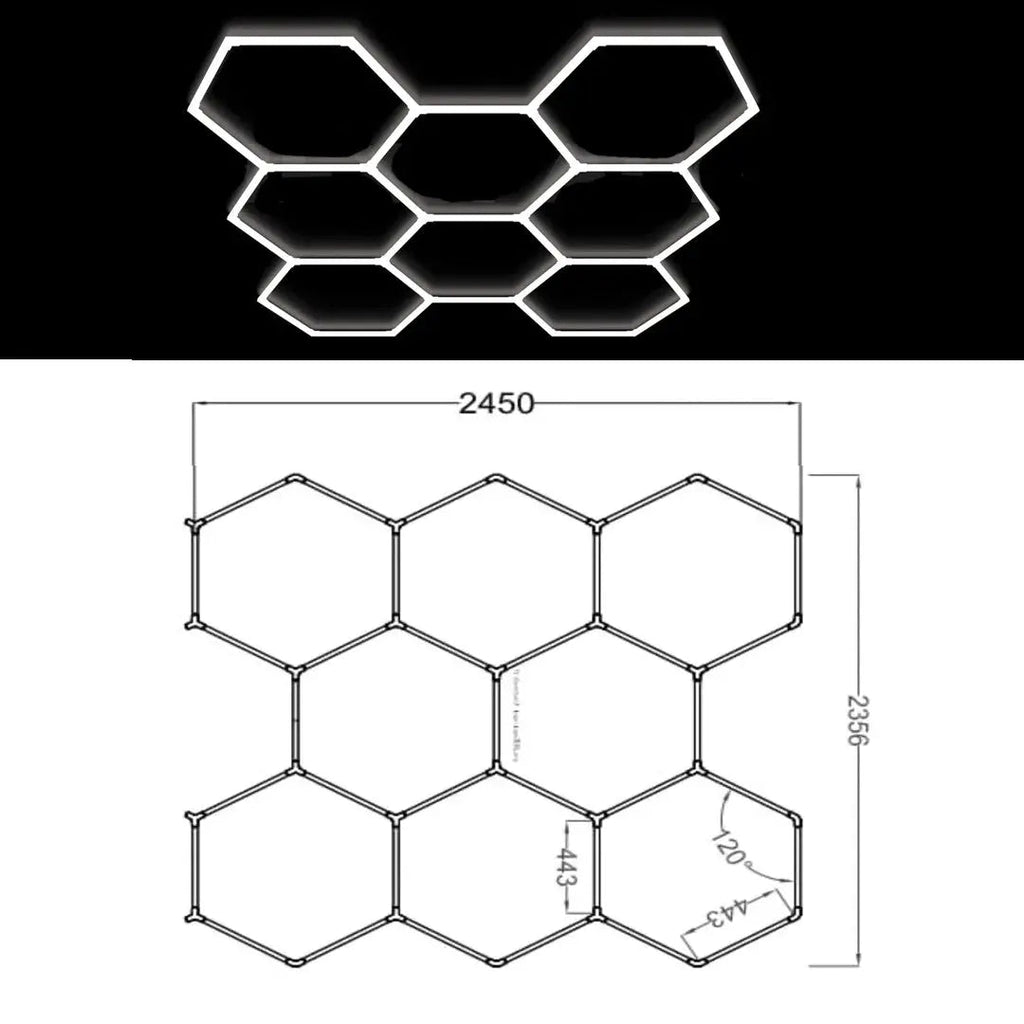 Hexglo 8 Piece Hexagon Modular LED Lighting Kit