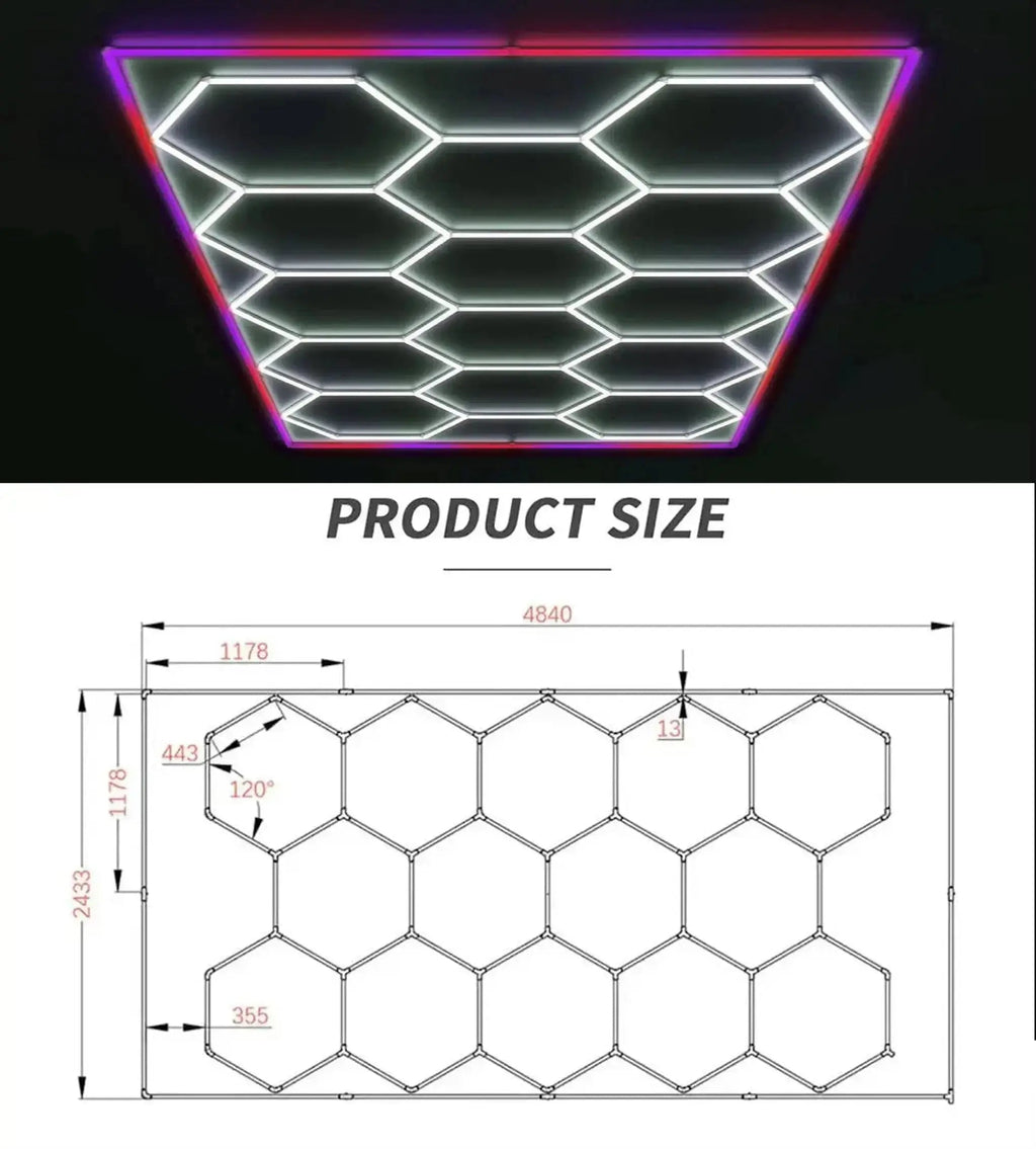 14 Piece Set Hex Light Kit with RGB Border
