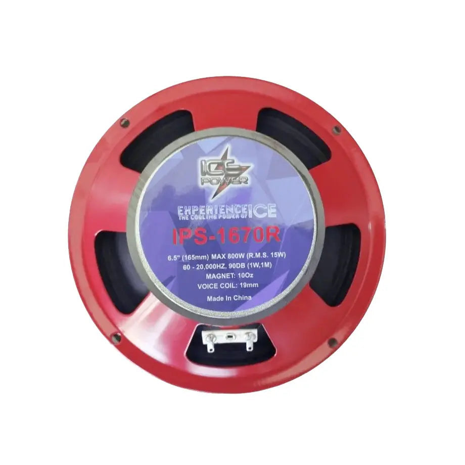 Ice Power IPS-1670R 6.5" 3-Way Bullet Speakers - 800W (Red)