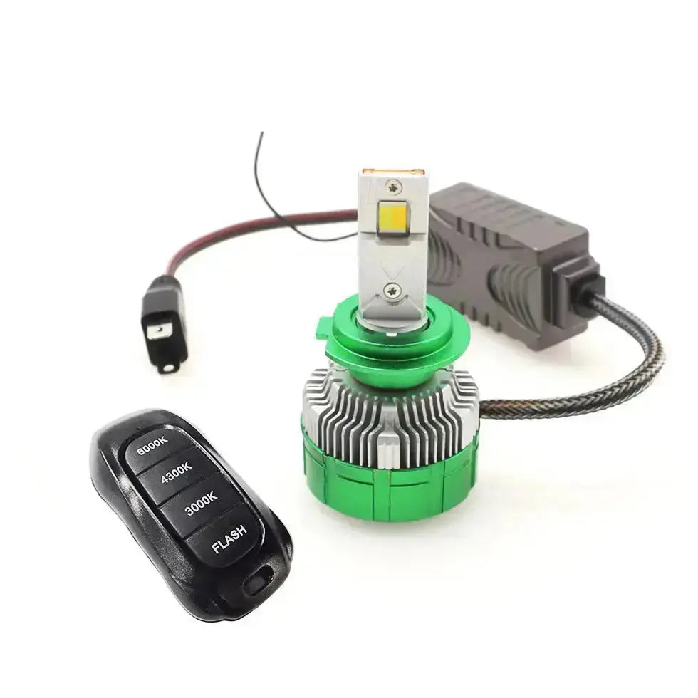 K14 3-Colour LED Canbus Bulbs With Strobe Function & Wireless Remote - H11