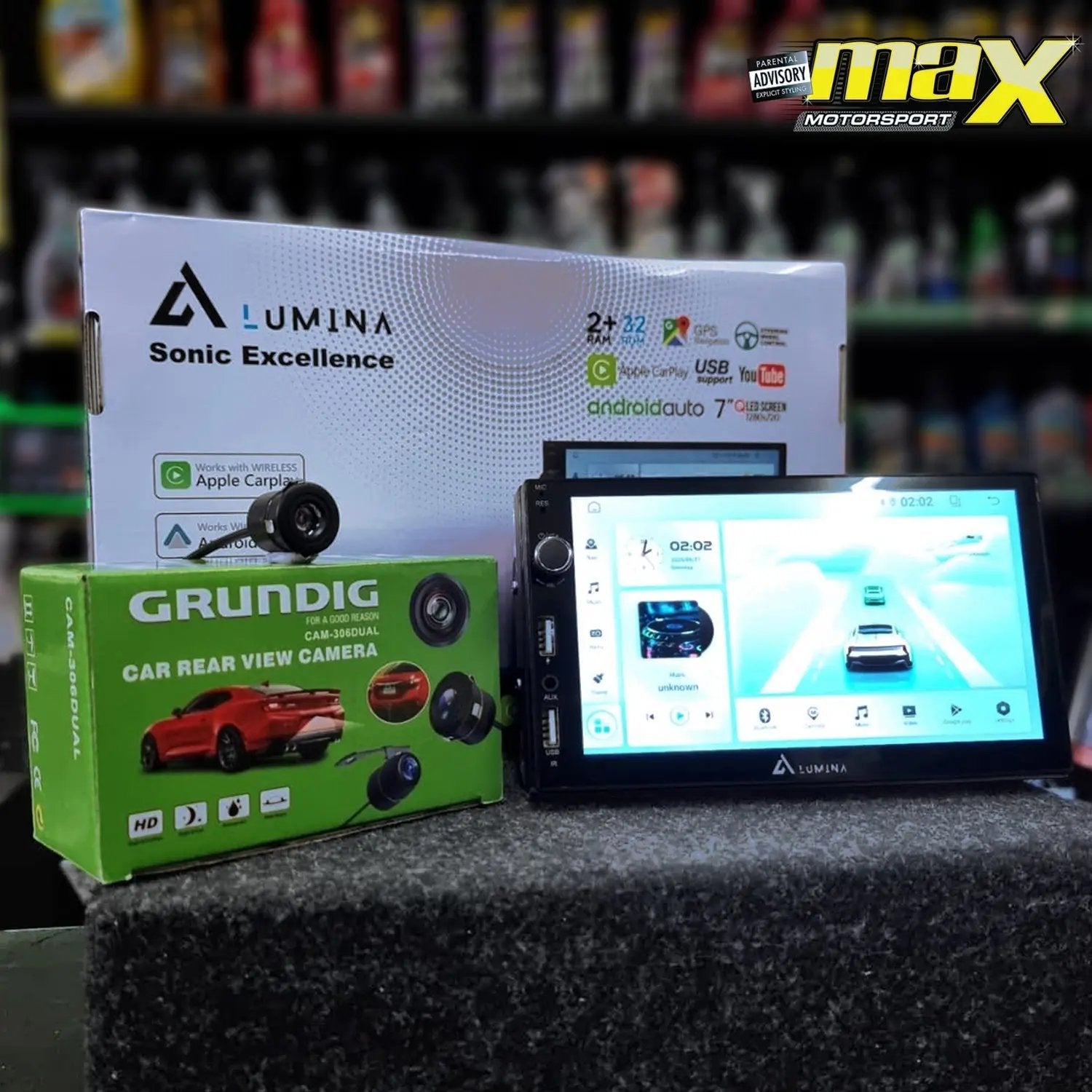 Lumina - 7 Inch Universal Android Entertainmet Unit With Apple Car Play & Android Auto + FREE Reverse Camera