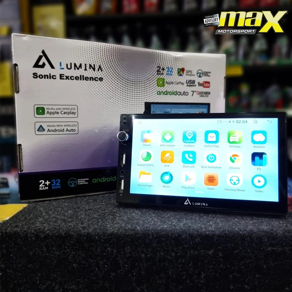 Lumina - 7 Inch Universal Android Entertainmet Unit With Apple Car Play & Android Auto + FREE Reverse Camera