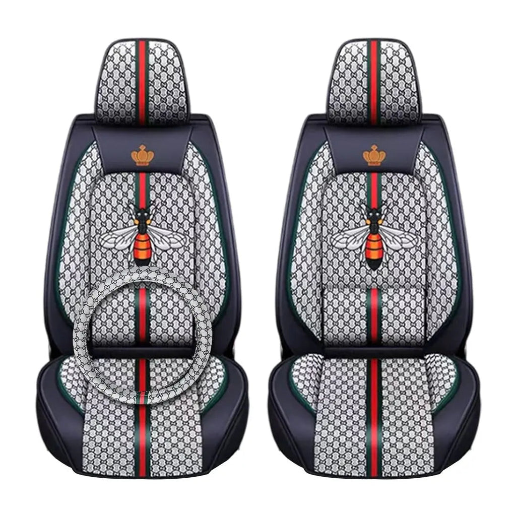Luxury Italian Inspired Car Seat Covers With Steering Wheel Cover (12-Piece)