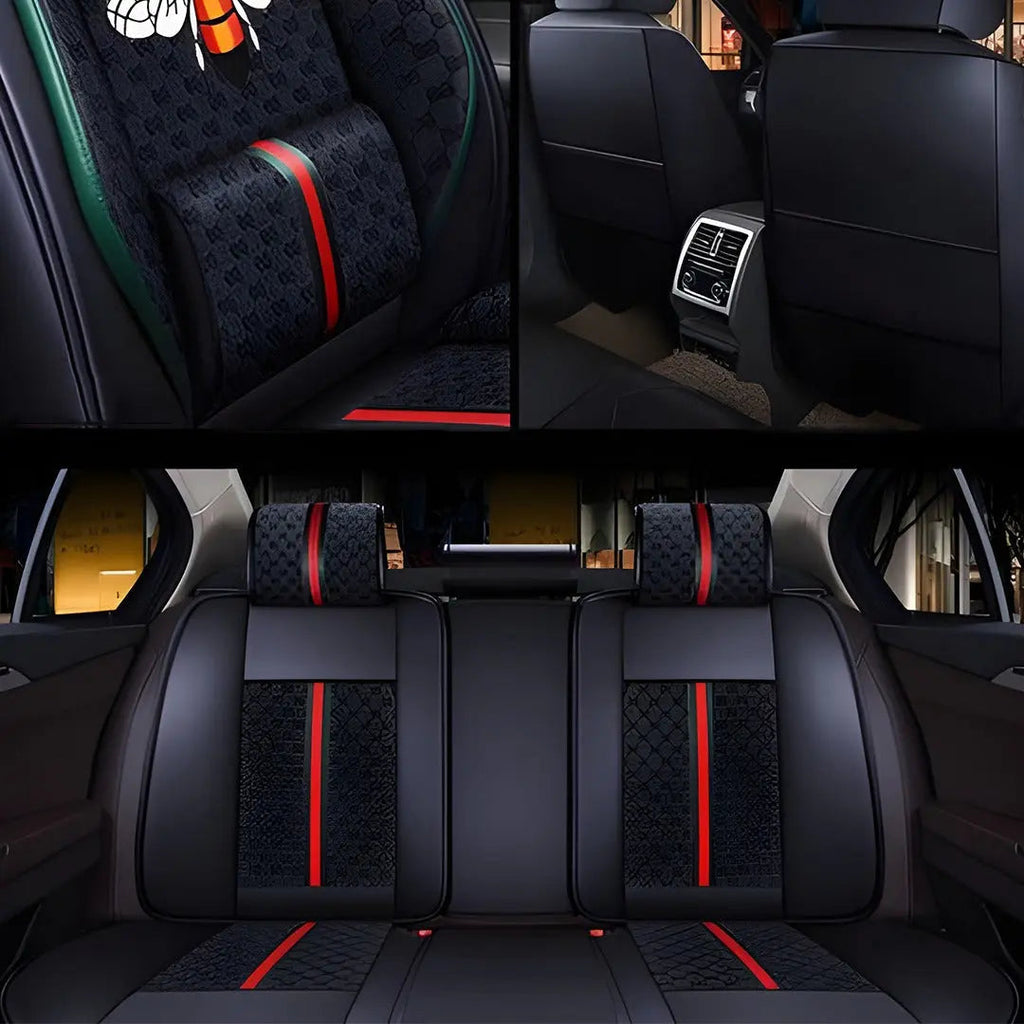 Luxury Italian Inspired Car Seat Covers With Steering Wheel Cover (12-Piece)