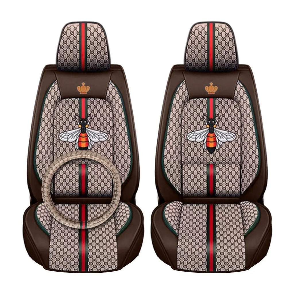 Luxury Italian Inspired Car Seat Covers With Steering Wheel Cover (12-Piece)