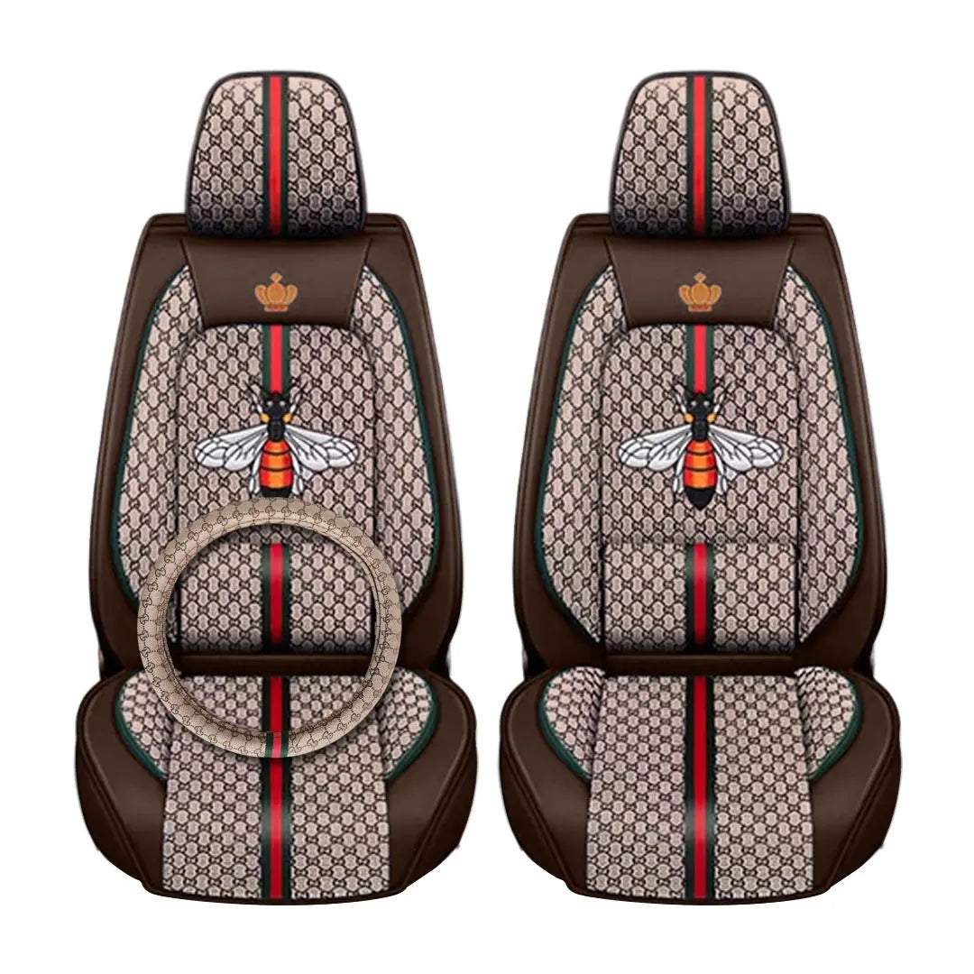 Luxury Italian Inspired Car Seat Covers With Steering Wheel Cover (12-Piece)