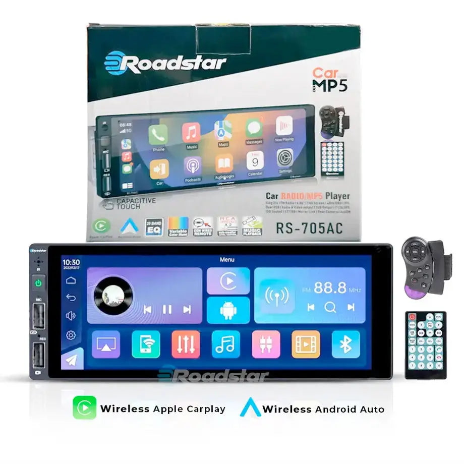 Roadstar 6.8" Single Din Android / MP5 Player +FREE Number Plate Camera