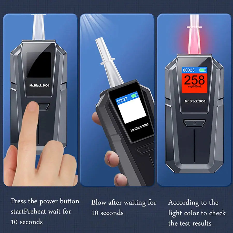 Mr Black-2000 Portable Digital Alcohol Breathalyzer Tester