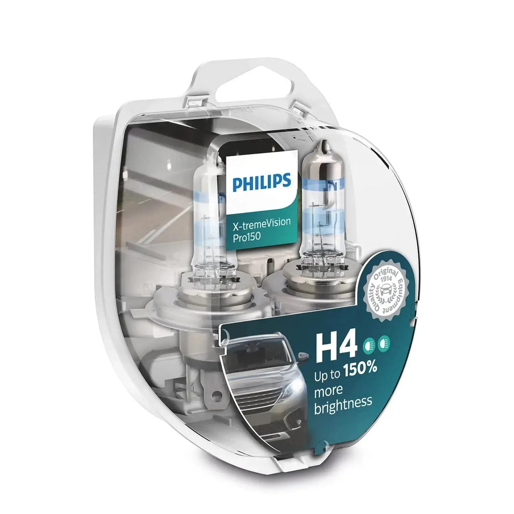 Philips H4 X-treme Vision Pro150 55W Bulb Set