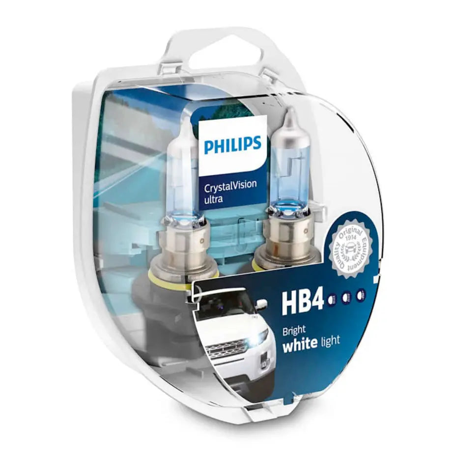 Philips HB4 Crystal Vision Ultra 55W Bulb Set + FREE Park Light