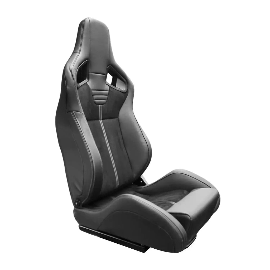 Reclinable Wingback Racing Seats PVC + Suede (Pair)