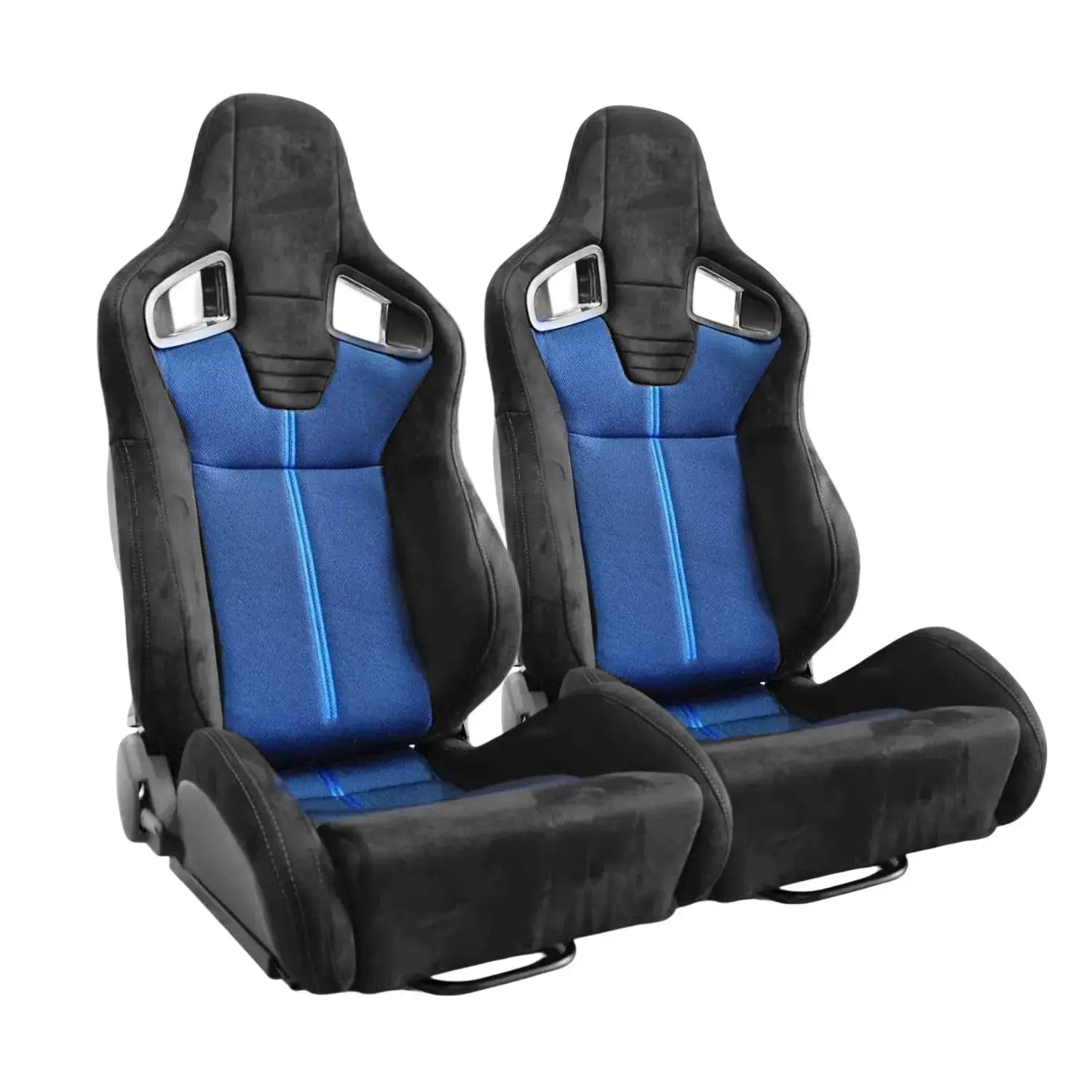 Reclinable Wingback Racing Seats PVC + Suede (Pair)