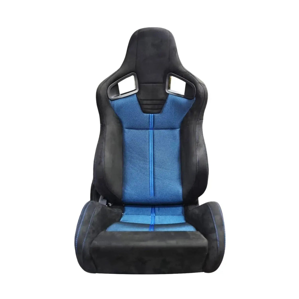 Reclinable Wingback Racing Seats PVC + Suede (Pair)