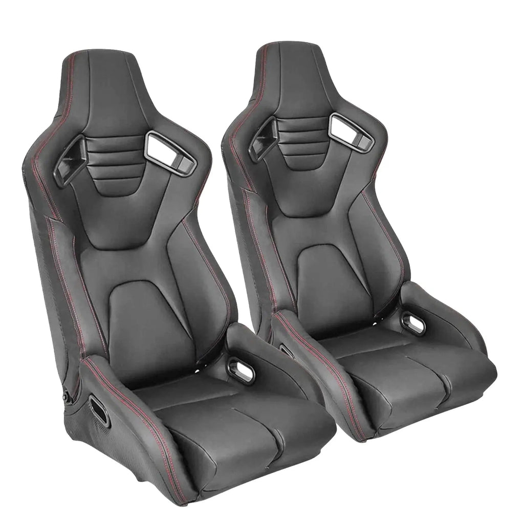 Reclinable Hybrid Wingback Racing Seats PVC (Pair)