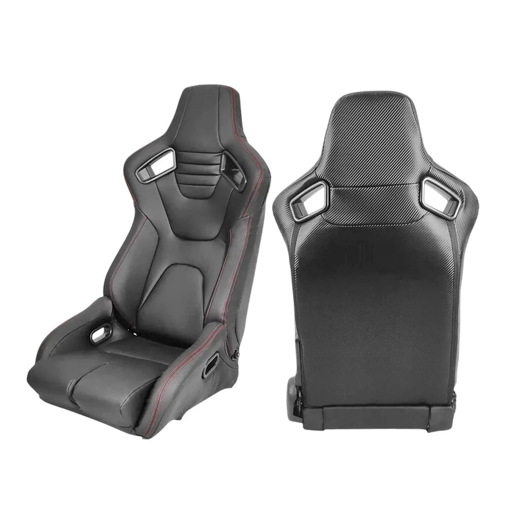 Reclinable Hybrid Wingback Racing Seats PVC (Pair)