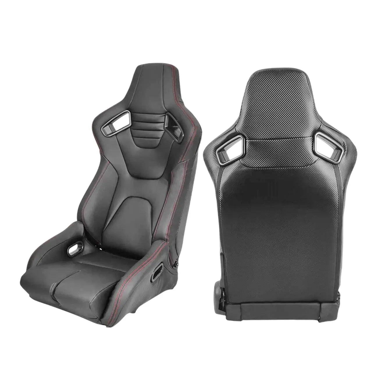 Reclinable Hybrid Wingback Racing Seats PVC (Pair)