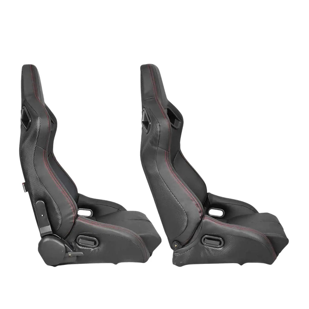 Reclinable Hybrid Wingback Racing Seats PVC (Pair)