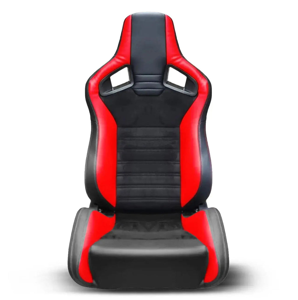 Reclinable Wingback Racing Seats PVC + Suede (Pair)