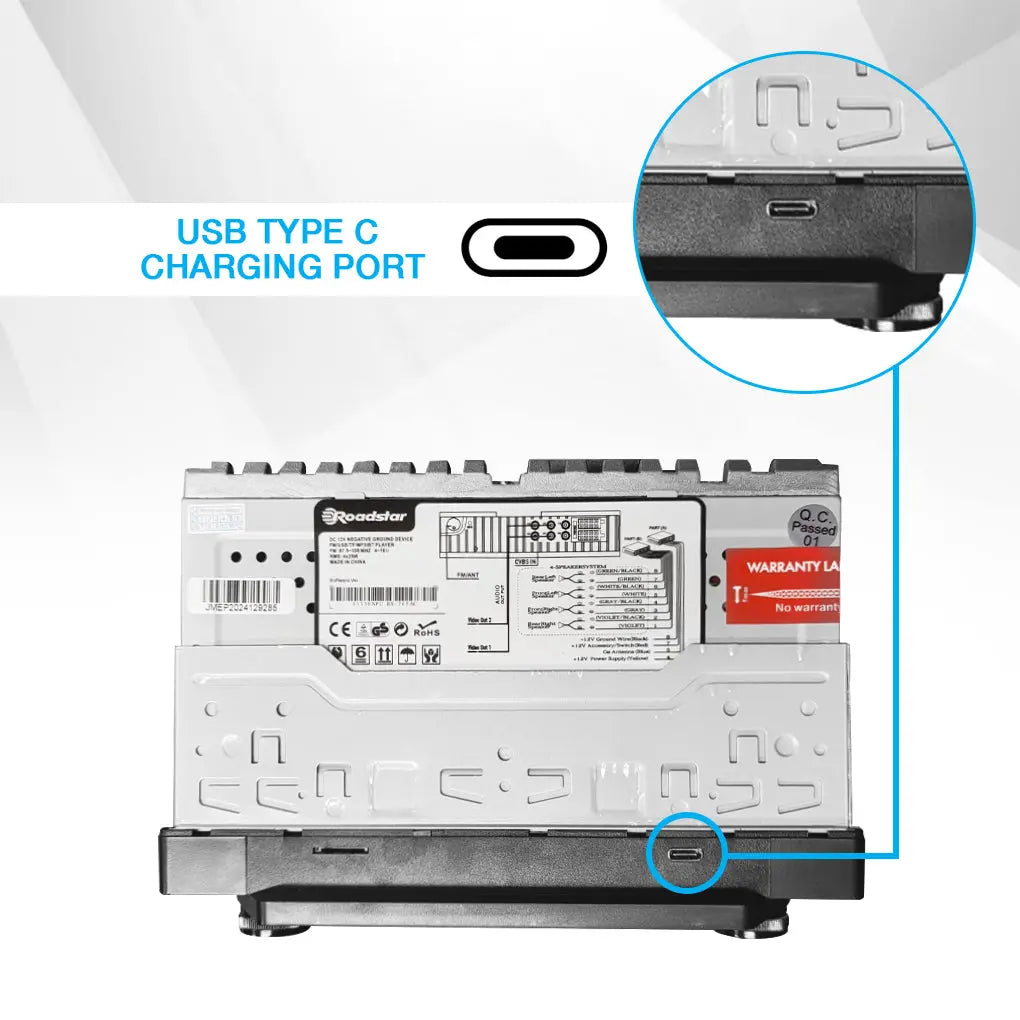 Roadstar 5.25 Inch Single Din Media Player With USB, Bluetooth, Android Auto & Apple Car Play