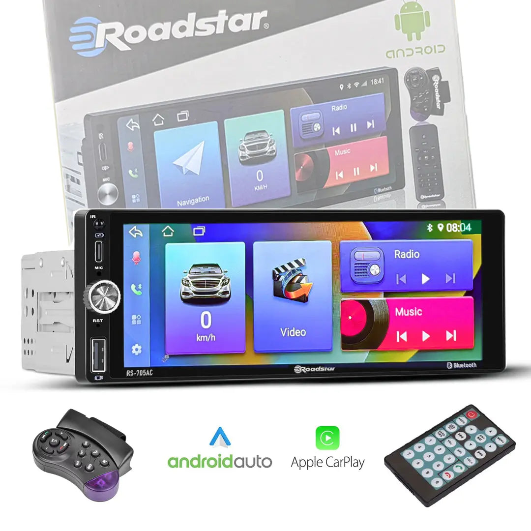 Roadstar 6.8" Single Din Android / MP5 Player With Android Auto & Apple Car Play