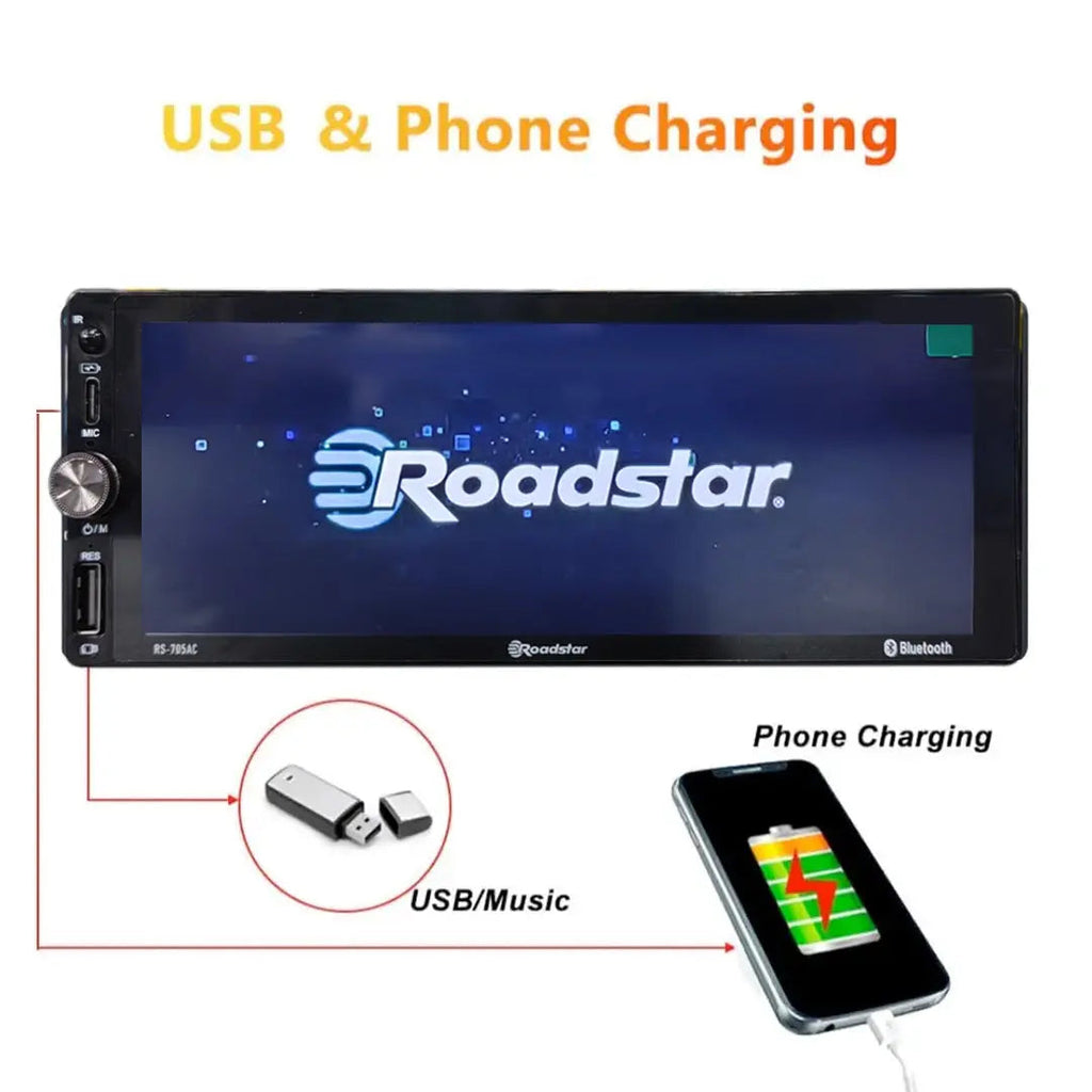 Roadstar 6.8" Single Din Android / MP5 Player With Android Auto & Apple Car Play