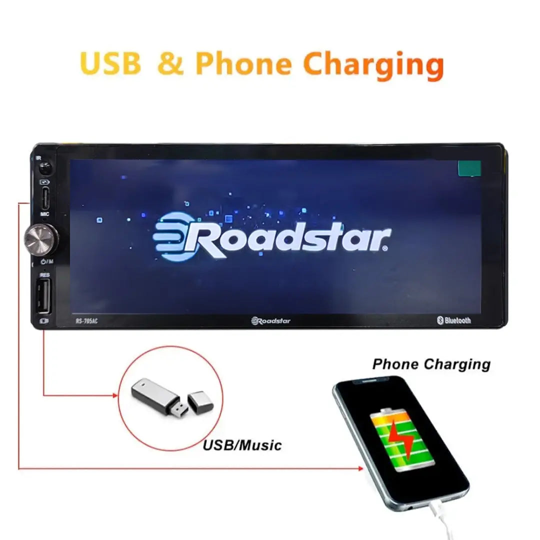 Roadstar 6.8" Single Din Android / MP5 Player With Android Auto & Apple Car Play