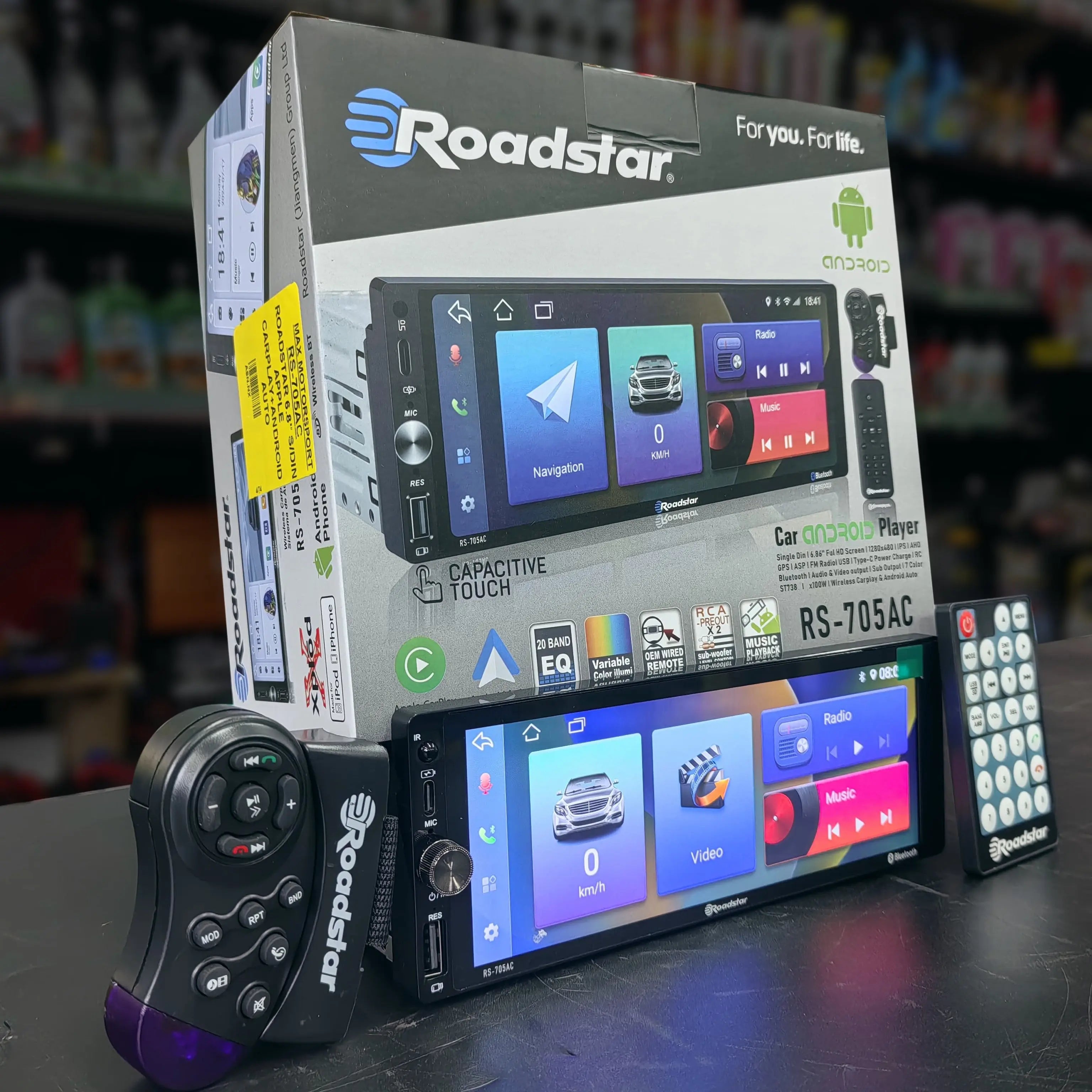Roadstar 6.8" Single Din Android / MP5 Player With Android Auto & Apple Car Play