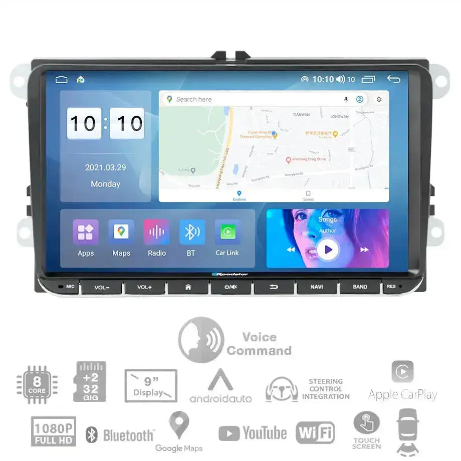 Roadstar - 9 Inch VW Android Multimedia Unit With Voice Command