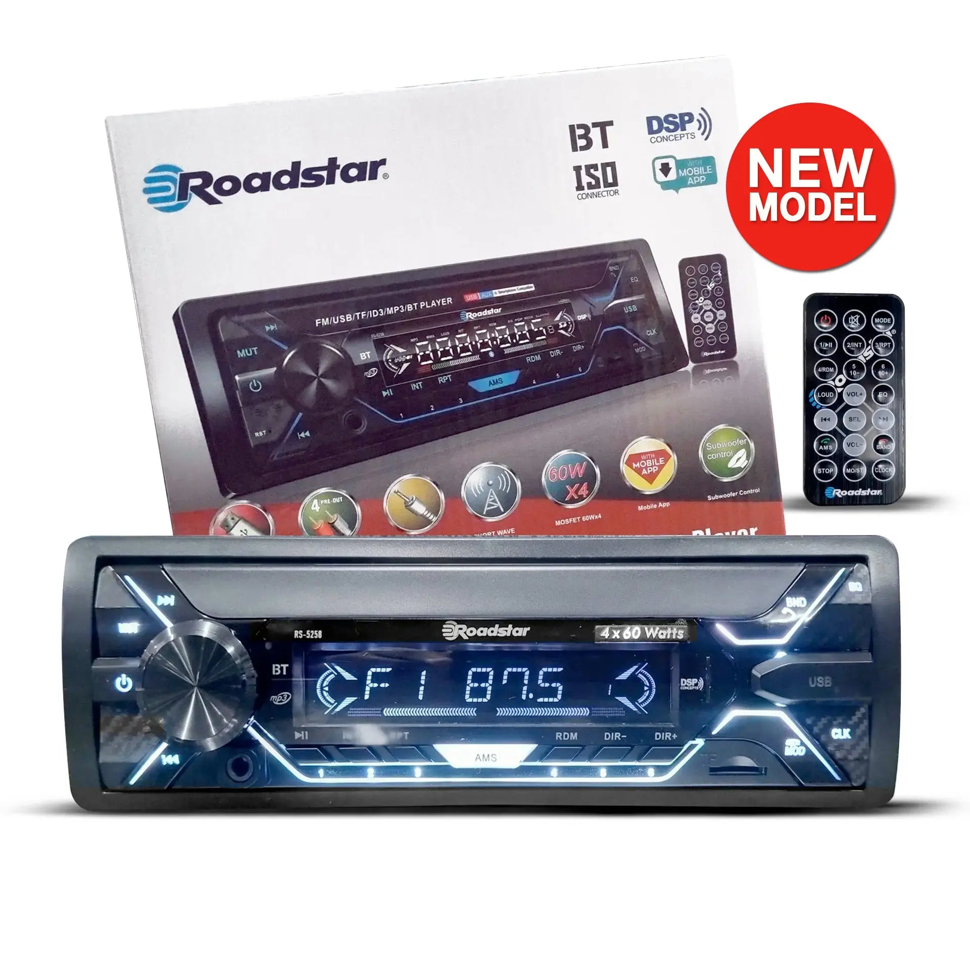 Roadstar RS-5258 MP3 Media Player with USB & Bluetooth