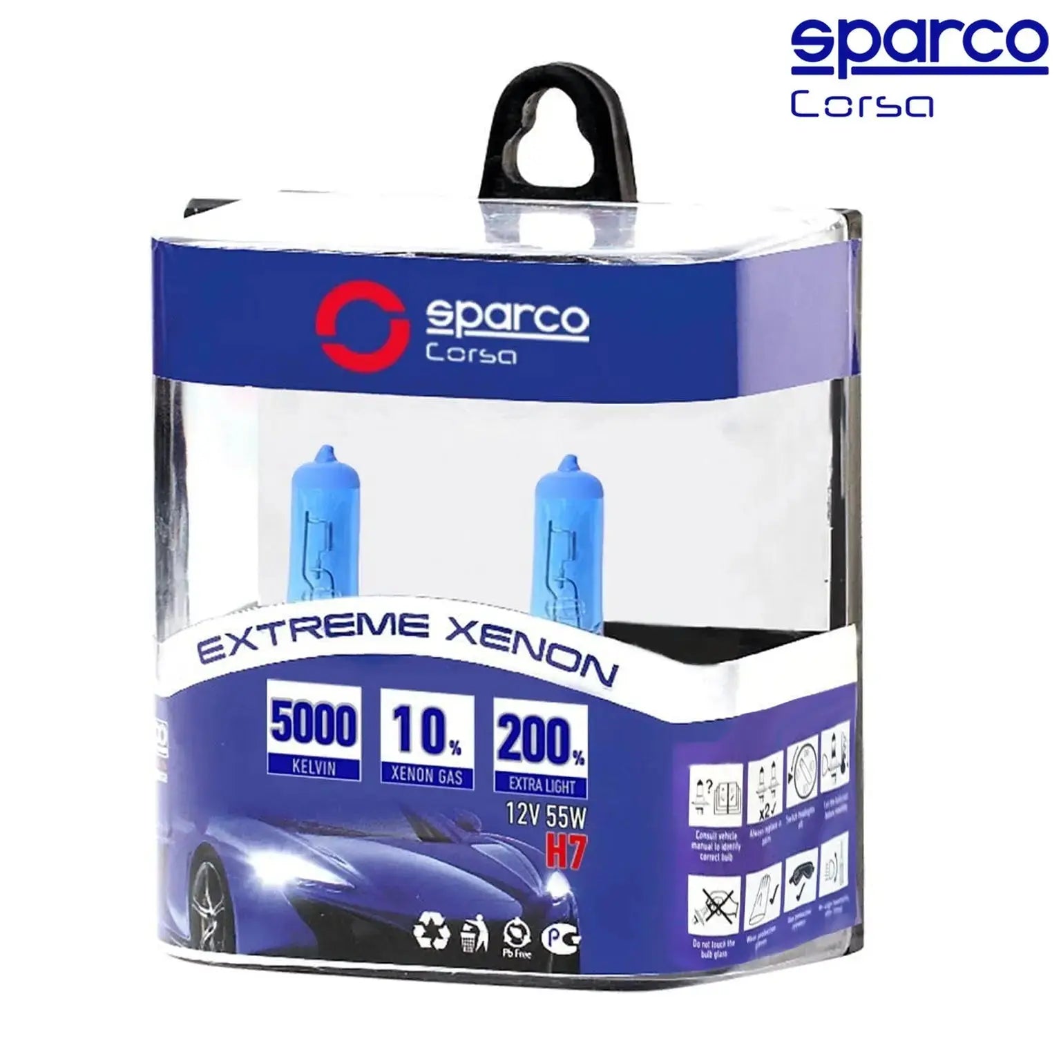 Sparco Extreme Xenon Super White Halogen Bulbs - H7