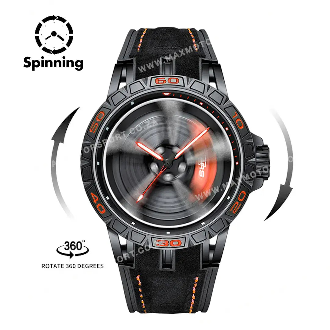 Sports Car Rim Wheel Watch - Audi RS7 Spinning Face
