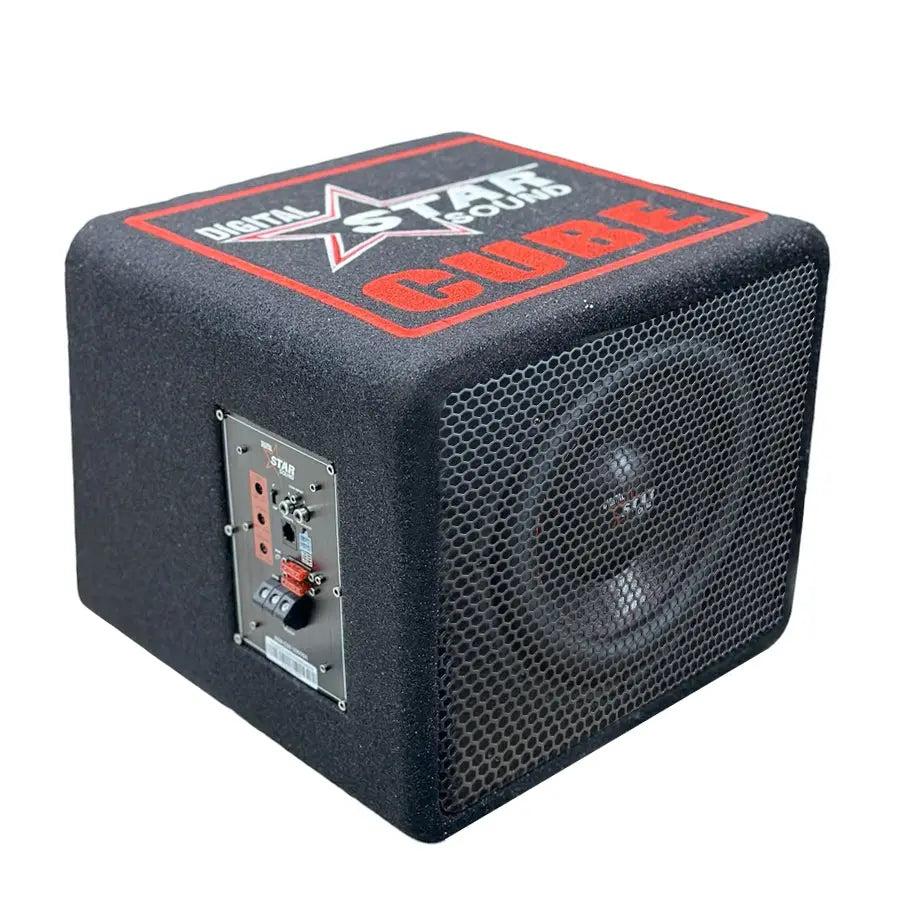 Star Sound Cube Series 10″ Compact Subwoofer Enclosure with Built-In Amplifier - 300W RMS