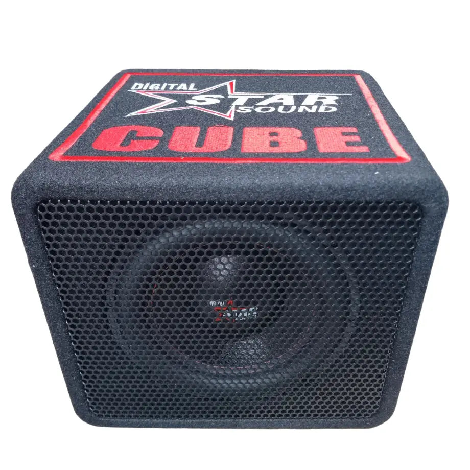 Star Sound Cube Series 10″ Compact Subwoofer Enclosure with Built-In Amplifier - 300W RMS