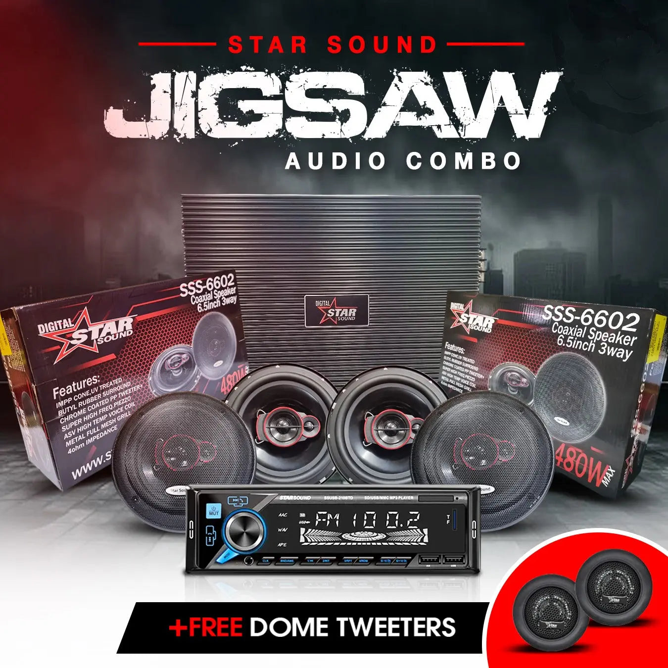 Star Sound Jigsaw Audio Combo +FREE Tweeters