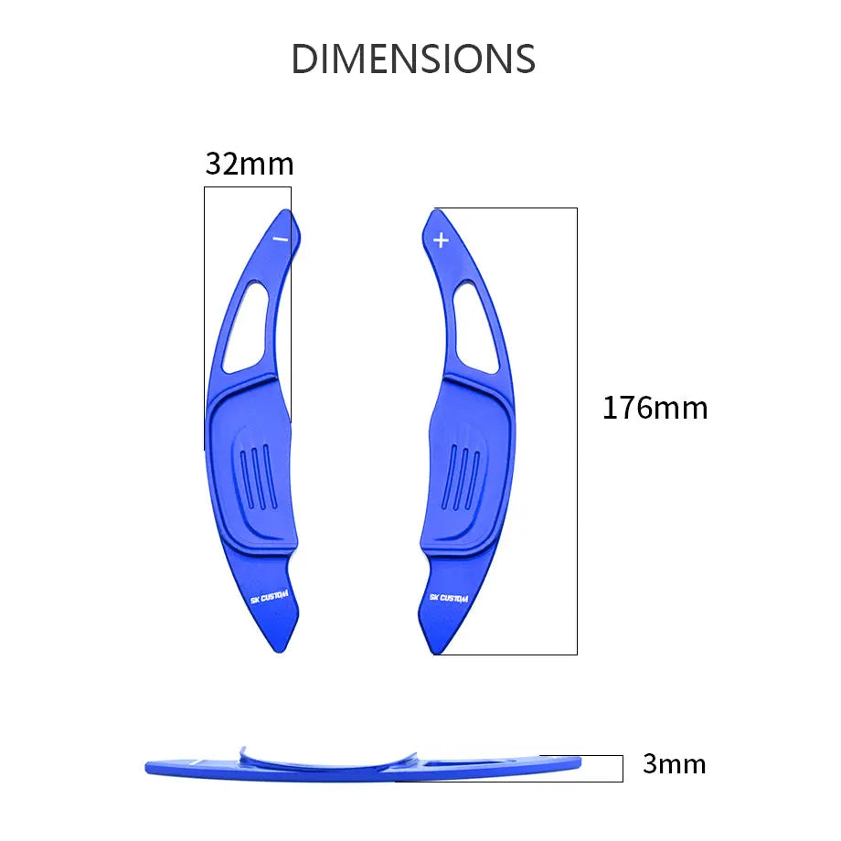 Suitable To Fit - VW Golf 7 GTI / R Aluminium Paddle Shift Extensions (Blue)