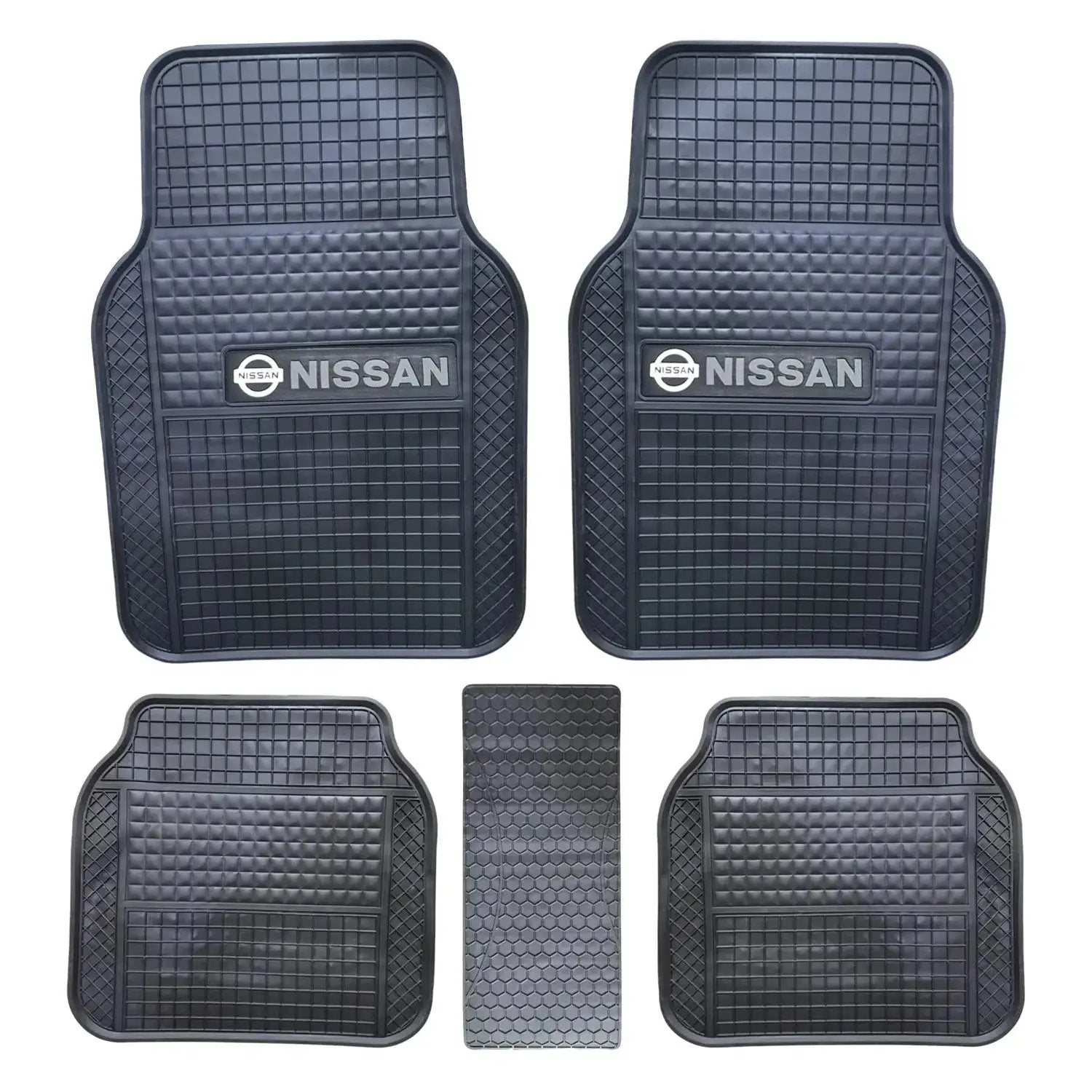 Suitable To Fit - Nissan 5-Piece Rubber Car Mats (Grey)