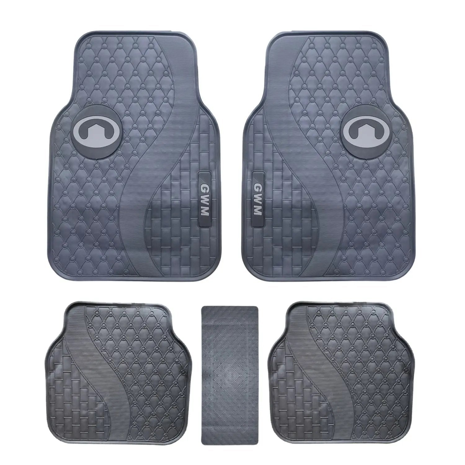 Suitable To Fit - GWM 5-Piece Rubber Car Mats (Grey)