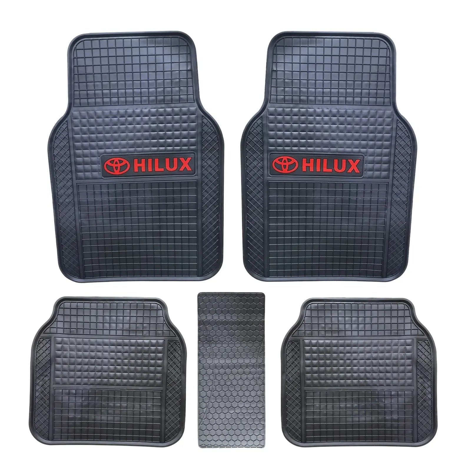 Suitable To Fit - Hilux 5-Piece Rubber Mats (Red)