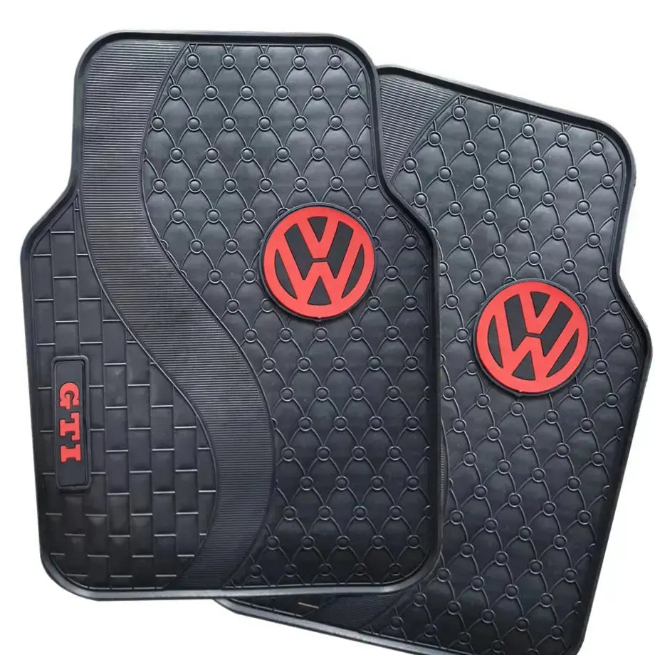 Suitable To Fit - GTI 5-Piece Rubber Car Mats (Red)