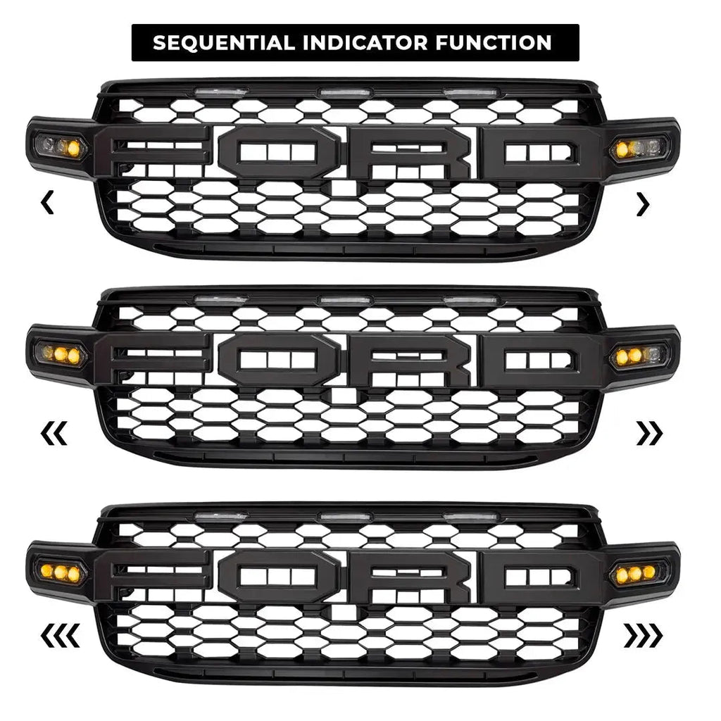 Suitable To Fit - Ranger Next Gen (22-On) Dual-Function Projector DRL LED Upgrade Grille