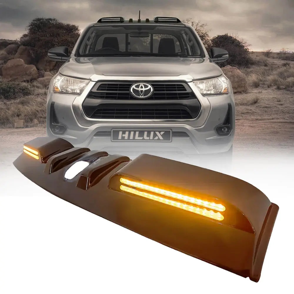 Suitable To Fit - Toyota Hilux (15-On) Gloss Black Dual Function DRL LED Roof Spoiler Light