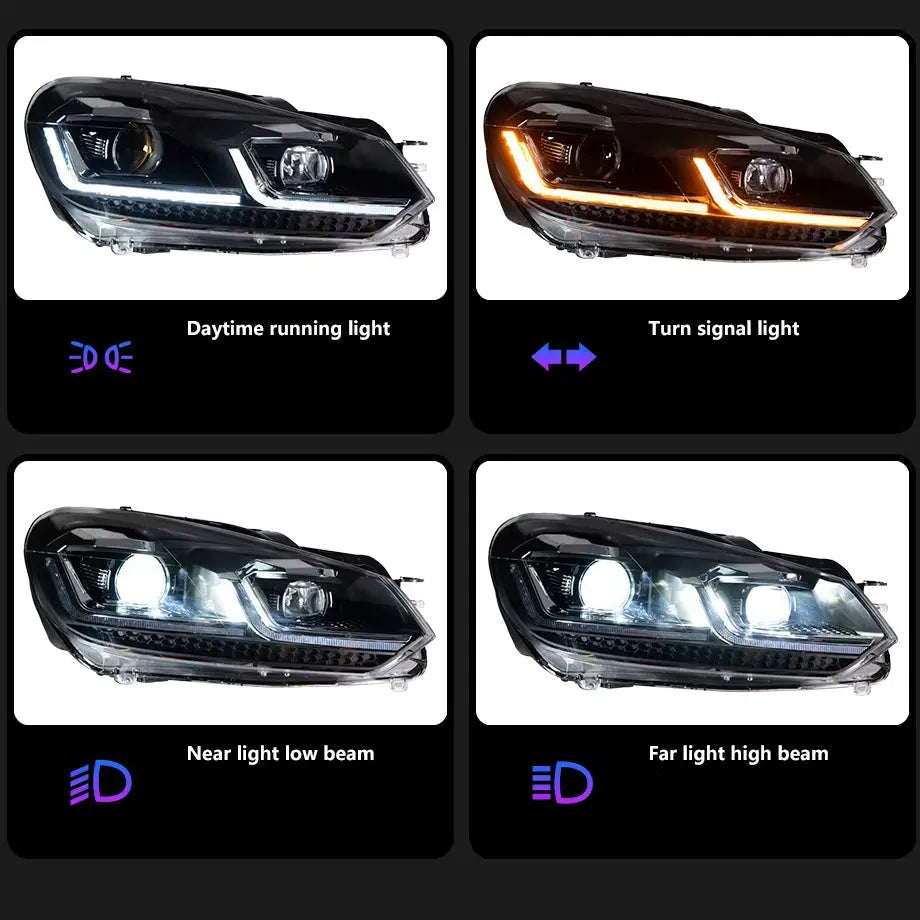 Suitable To Fit - VW Golf 6 LED Projector Headlight - Golf 7.5 GTI Style