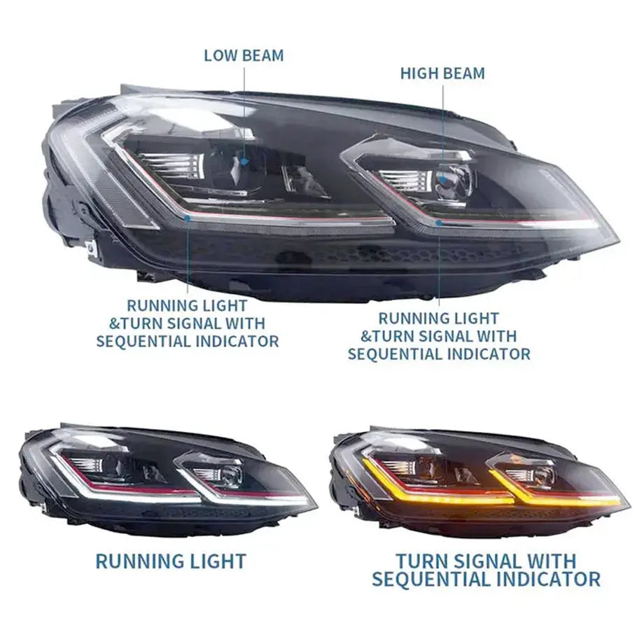 Suitable To Fit - VW Golf MK7 - Golf 7.5 GTI Style Upgrade Headlight