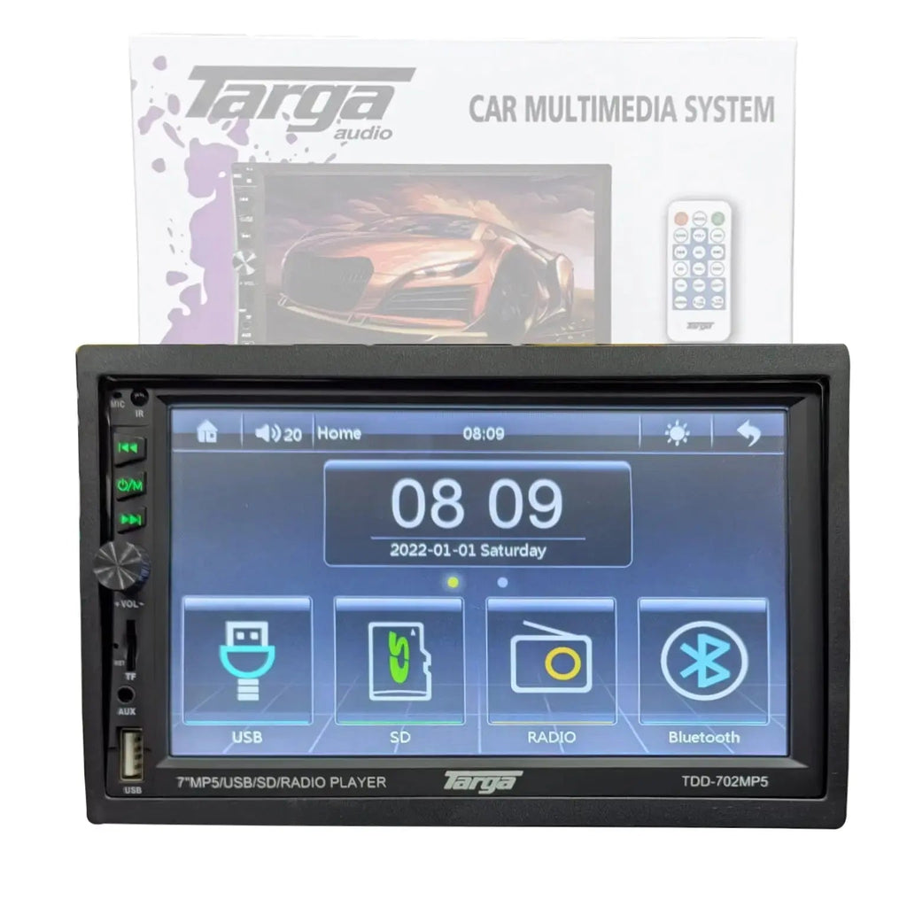 Targa TDD-702MP5 7″ MP5 Media Player with Mirror Link  +FREE Number Plate Reverse Camera