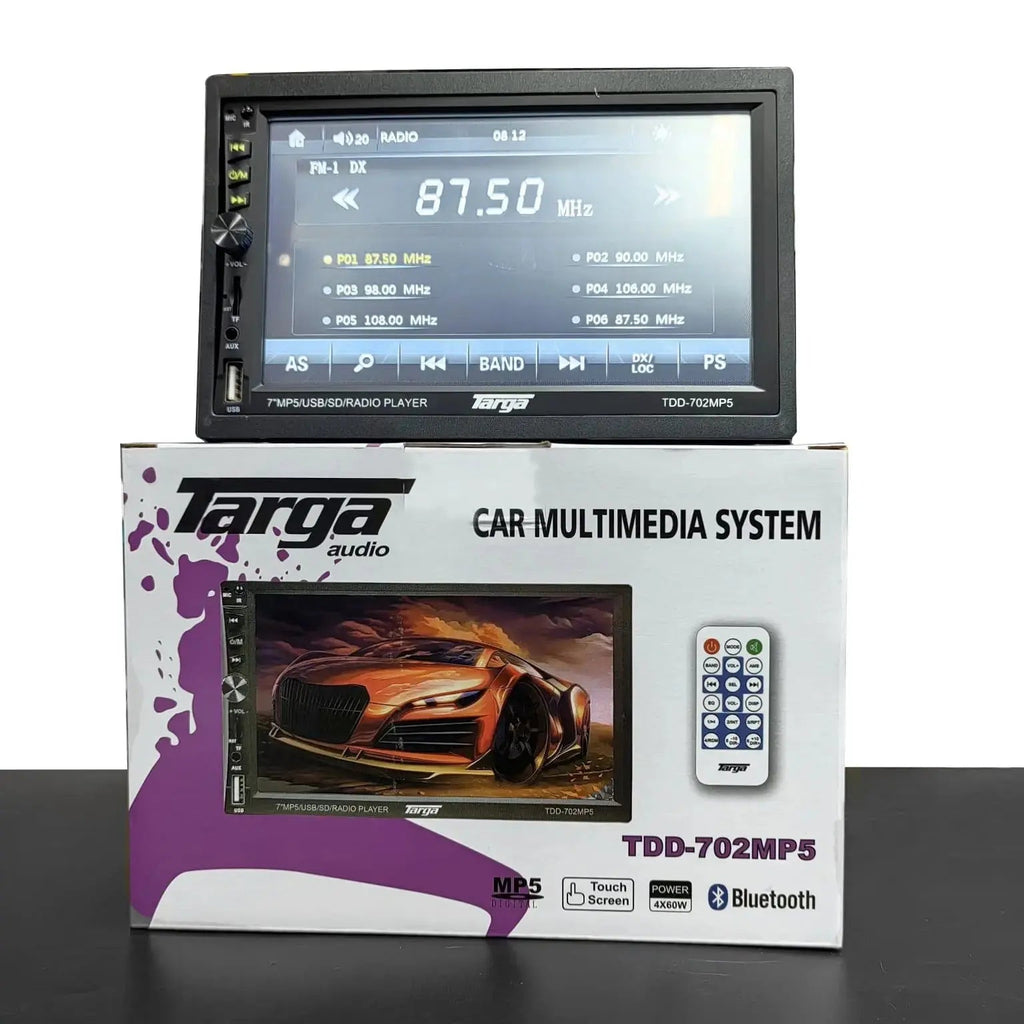 Targa TDD-702MP5 7″ MP5 Media Player with Mirror Link  +FREE Number Plate Reverse Camera