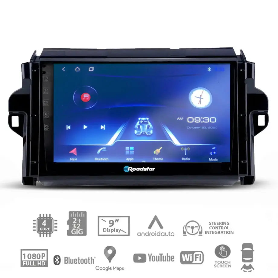 Toyota Fortuner (16-22) - 9 Inch Roadstar Android Entertainment & GPS System