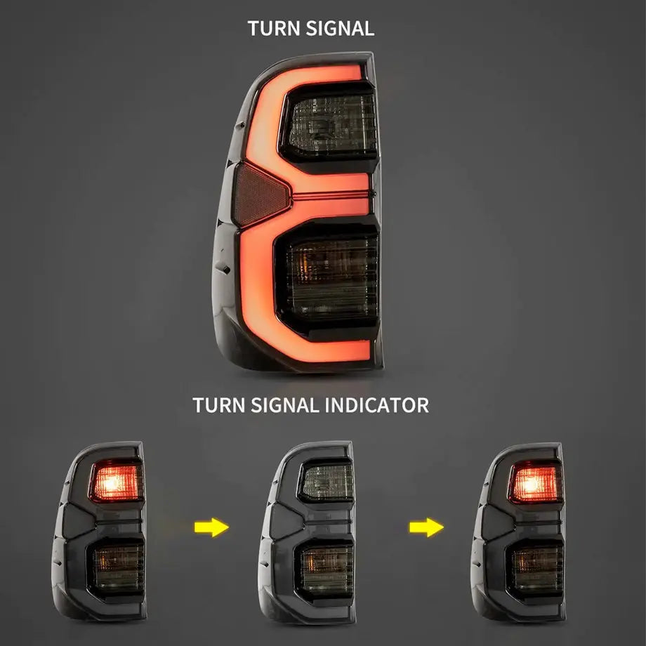 Toyota Hilux Revo (16-On) Smoked Black LED Taillights